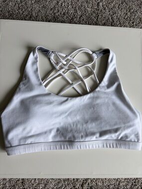 White Strappy Back Sports Bra - Born Primitive